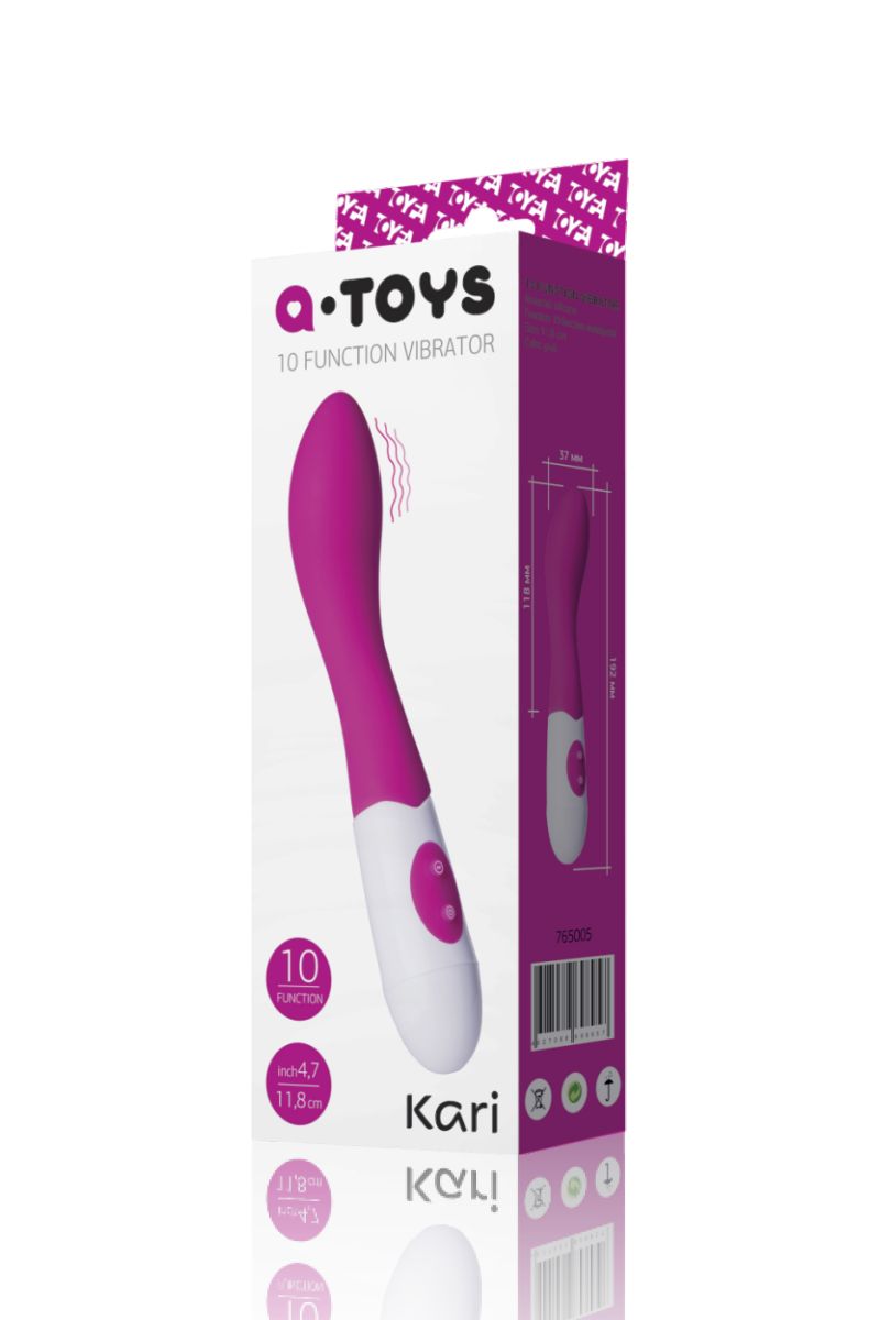 Ярко-розовый вибростимулятор G-точки  из мягкого силикона Kari - 19,2 см. 2