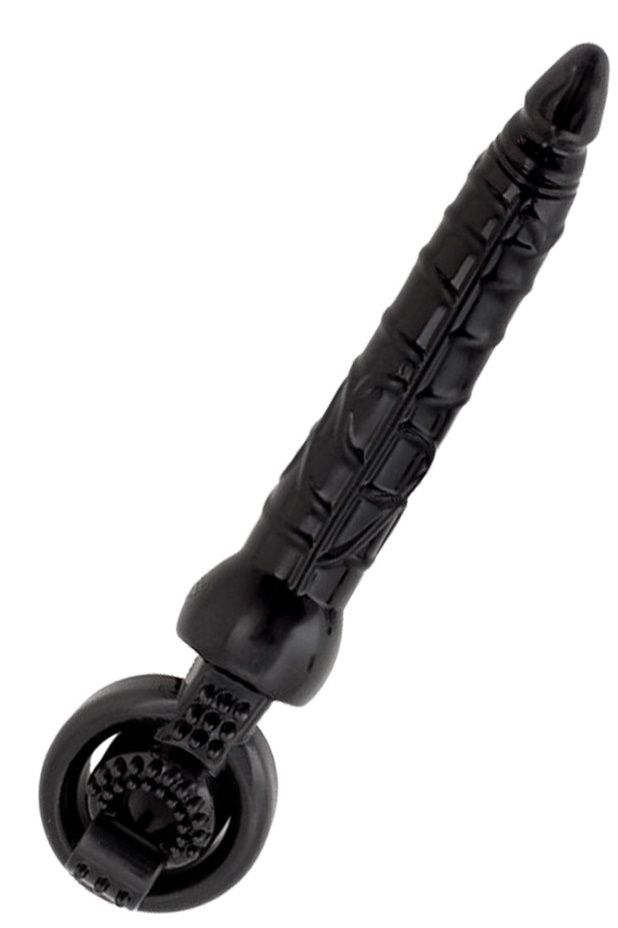 Черная вибронасадка Black&Red для двойного проникновения - 24 см. 1