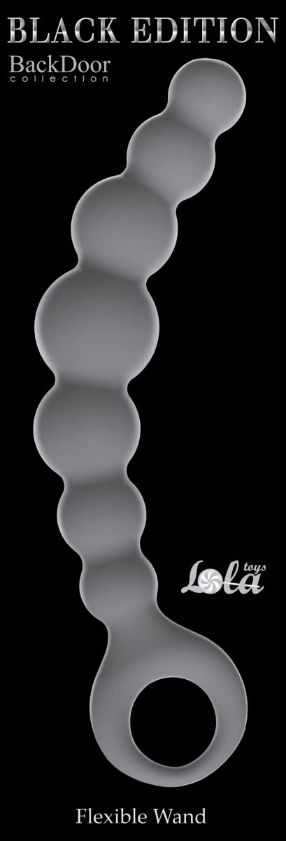 Серая упругая анальная цепочка Flexible Wand - 18 см. 2