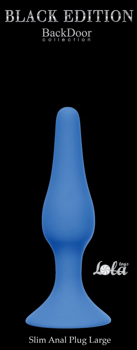 Синяя анальная пробка Slim Anal Plug Large - 12,5 см. 2