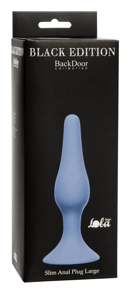 Синяя анальная пробка Slim Anal Plug Large - 12,5 см. 3