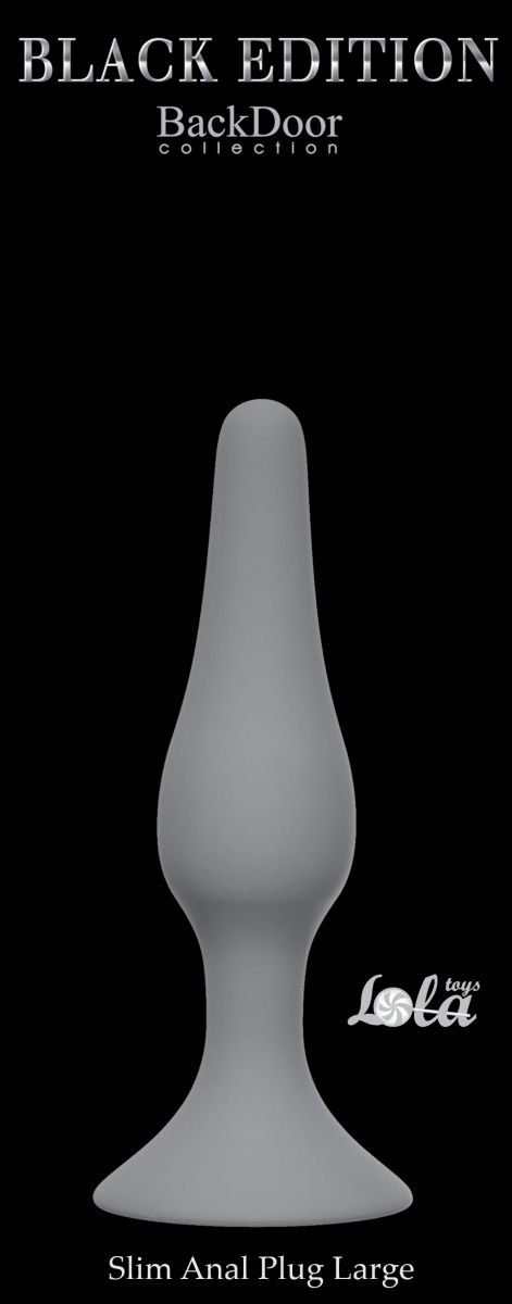 Светло-серая анальная пробка Slim Anal Plug Large - 12,5 см. 2