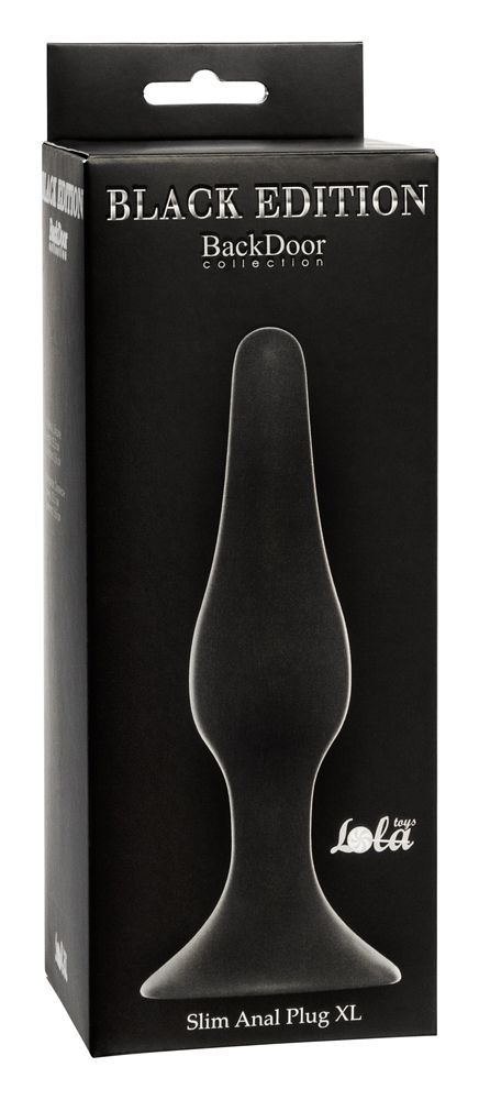Чёрная анальная пробка Slim Anal Plug XL - 15,5 см. 3