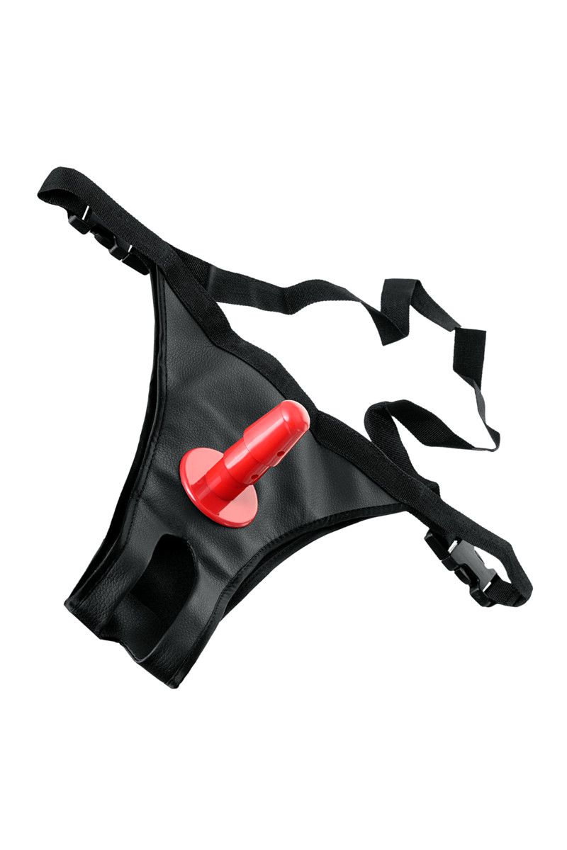 Поясной страпон с насадкой для двойного проникновения - 19 см. 12