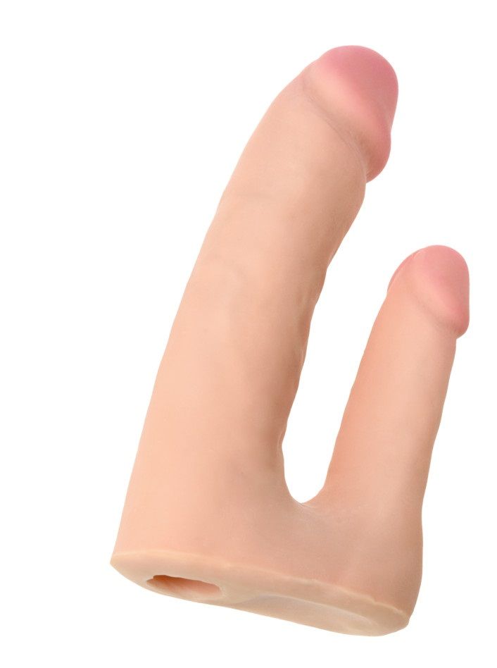 Поясной страпон с насадкой для двойного проникновения - 19 см. 9