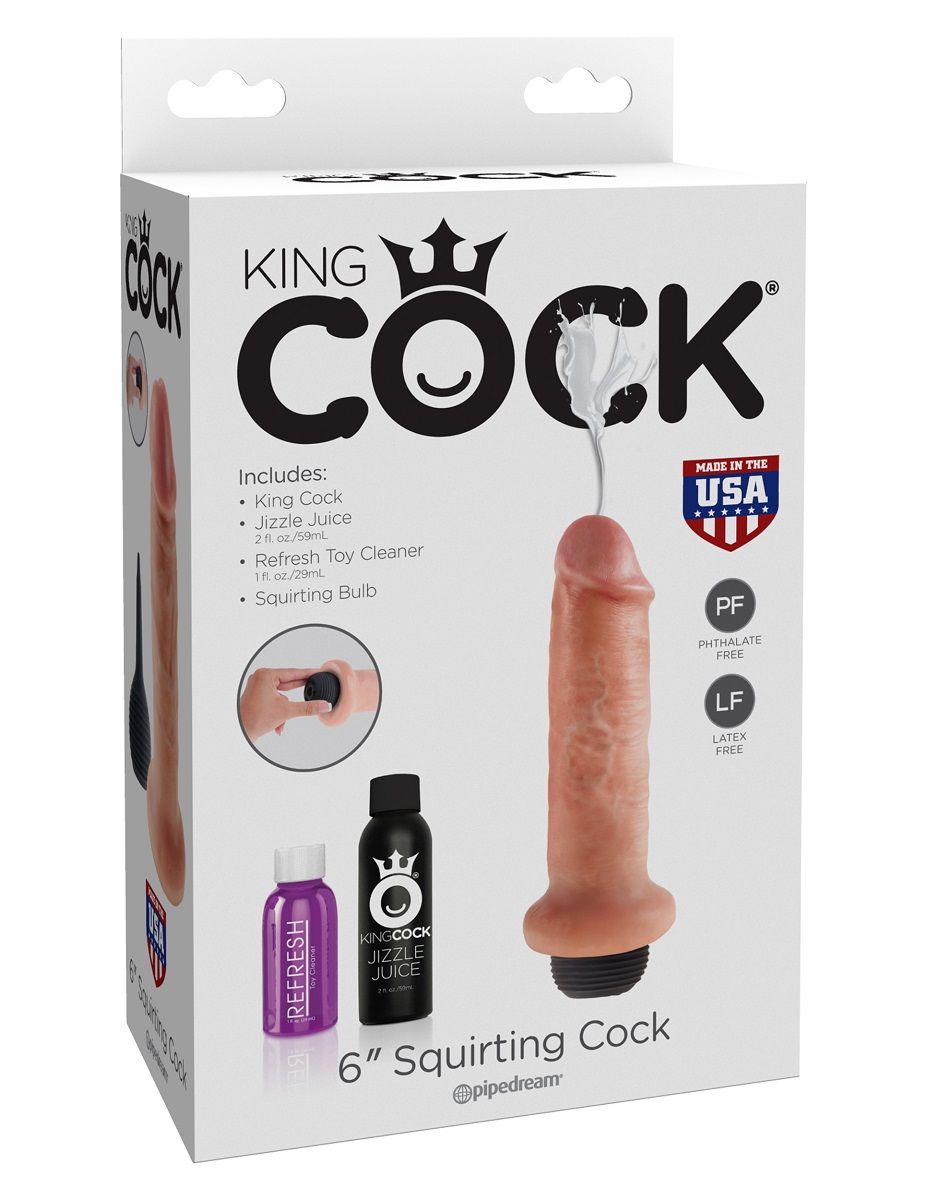 Фаллоимитатор с имитацией семяизвержения 6" Squirting Cock - 17,8 см. 6
