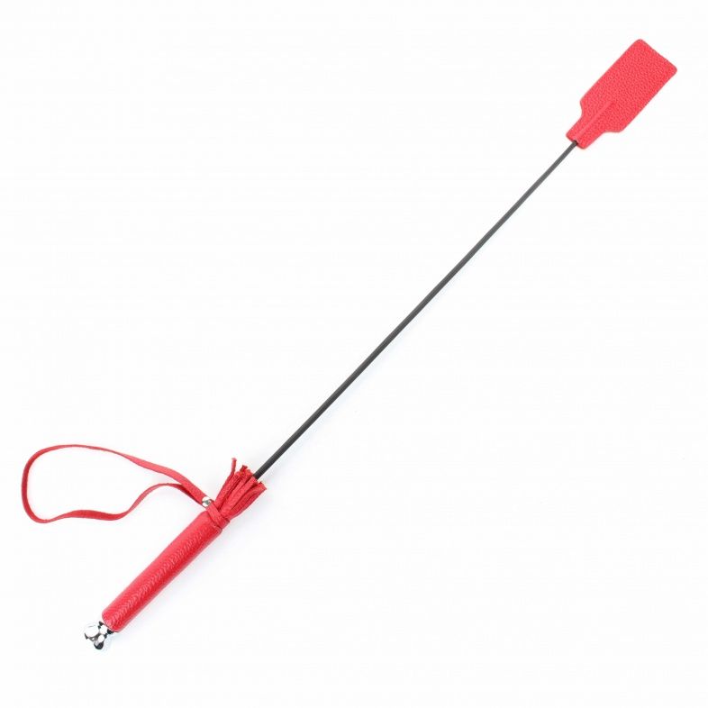 Красный кожаный стек с прямоугольным шлепком - 64 см. 1