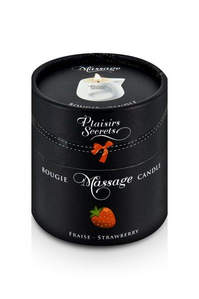 Массажная свеча с ароматом клубники Bougie de Massage Gourmande Fraise - 80 мл. 2