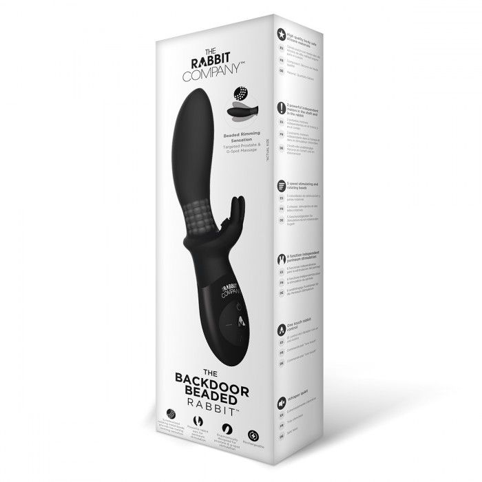 Чёрный анальный вибратор BEADED BACKDOOR RABBIT 3