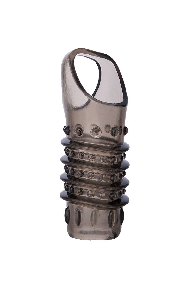 Открытая дымчатая насадка с точками и рёбрами ToyFa XLover - 11,5 см. 3