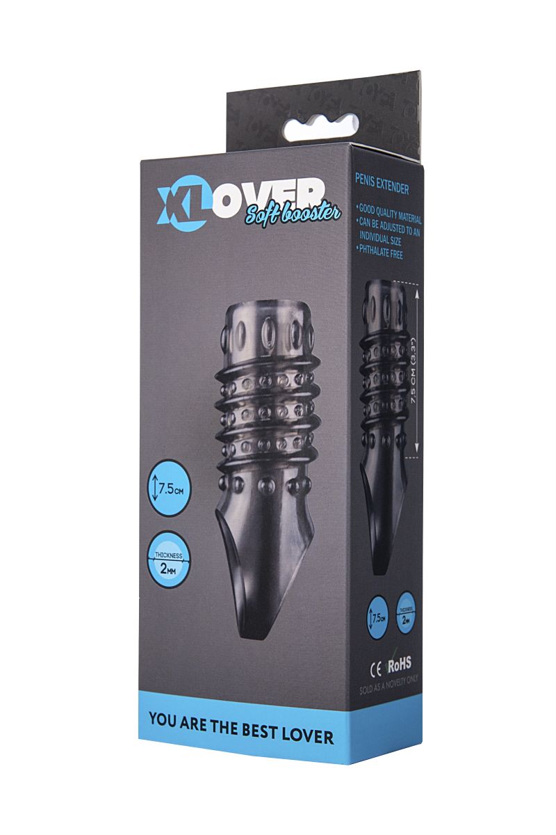 Открытая дымчатая насадка с точками и рёбрами ToyFa XLover - 11,5 см. 4