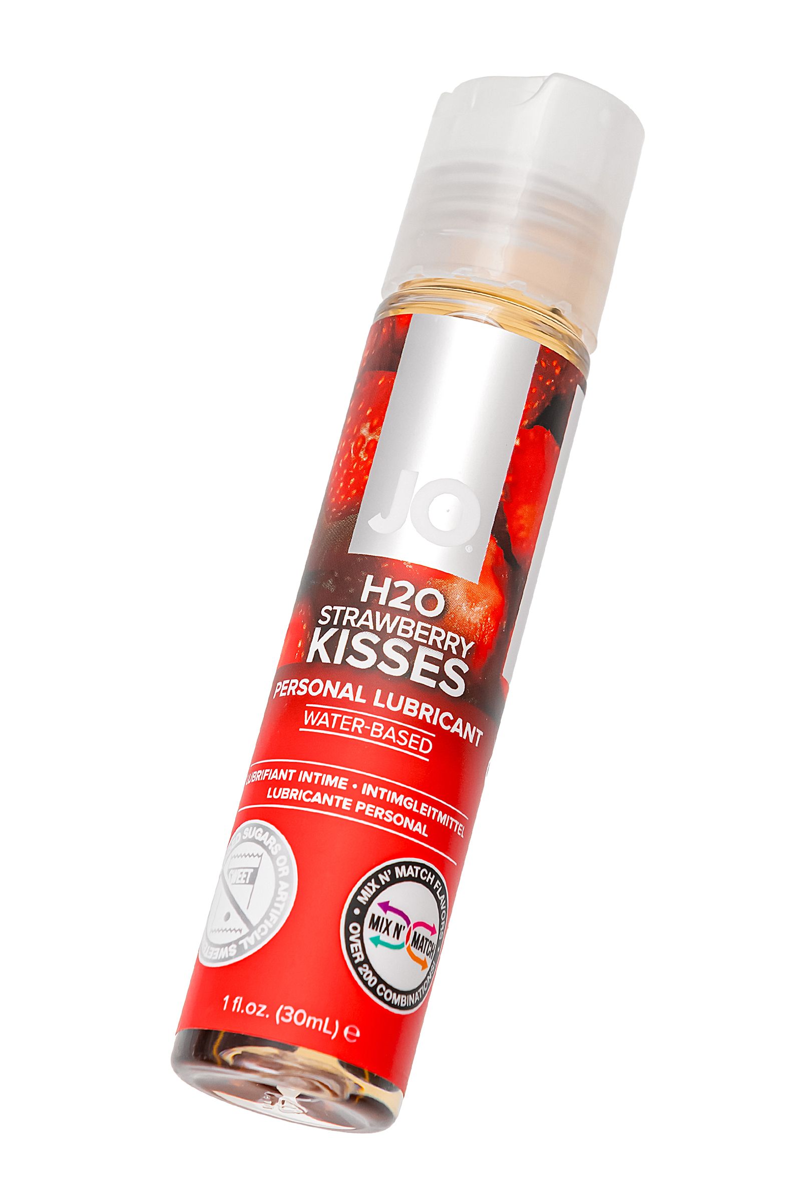 Лубрикант на водной основе с ароматом клубники JO Flavored Strawberry Kisses - 30 мл. 5