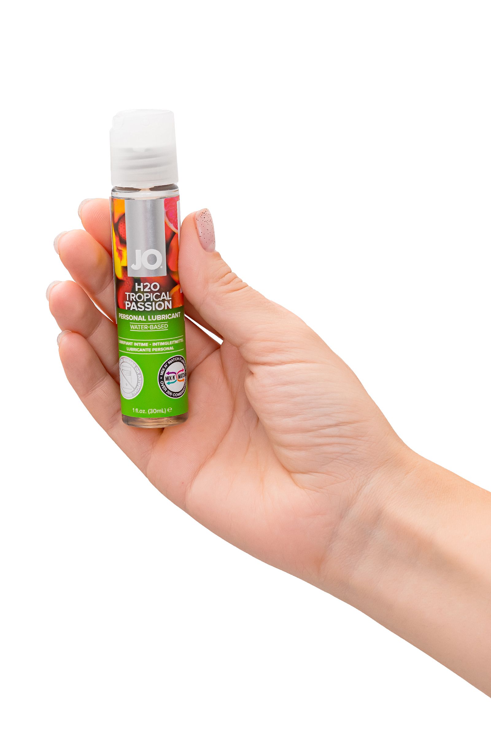 Лубрикант на водной основе с ароматом тропических фруктов JO Flavored Tropical Passion - 30 мл. 4