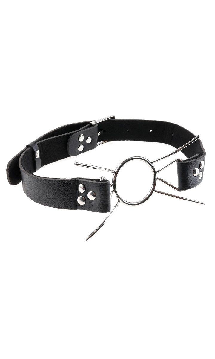 Металлический расширитель для рта на кожаном ремешке Spider Gag 4