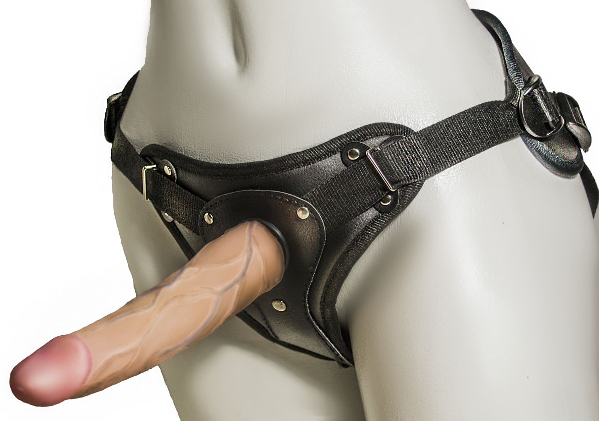 Женский страпон с вагинальной пробкой Woman Strap - 18 см. 1