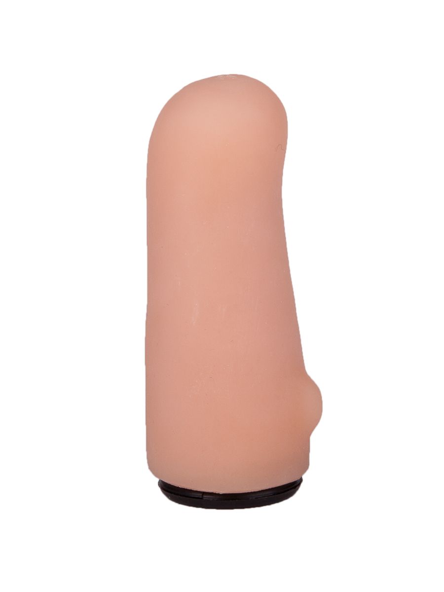 Женский страпон с чёрной насадкой и вагинальной пробкой - 18,5 и 10,5 см. 7