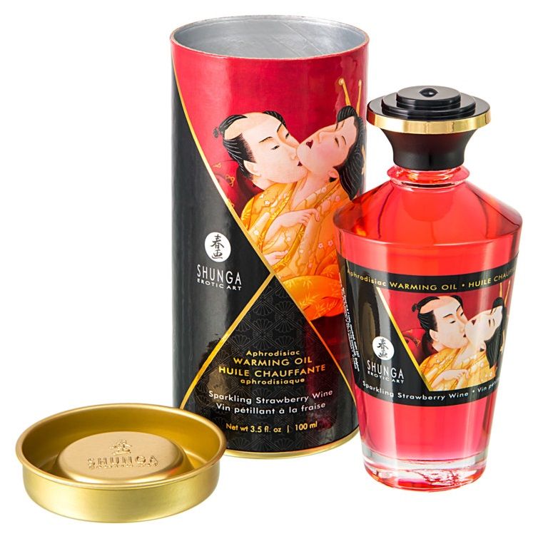 Массажное интимное масло с ароматом клубничного вина - 100 мл. 4