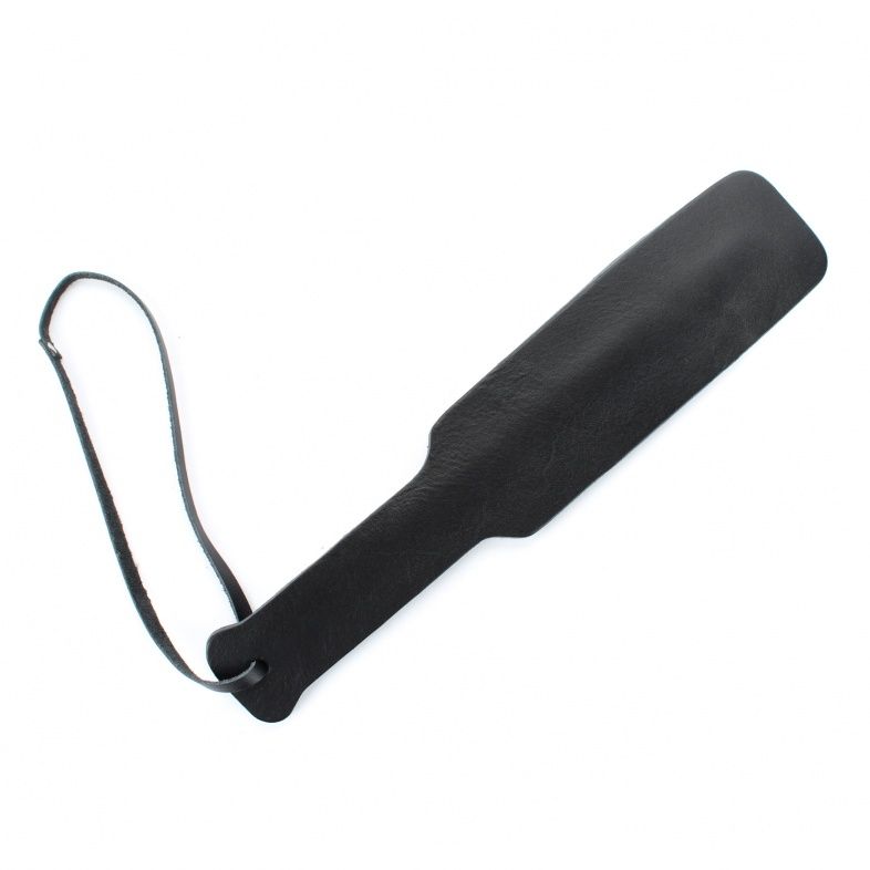 Чёрная кожаная шлепалка - 30 см. 1