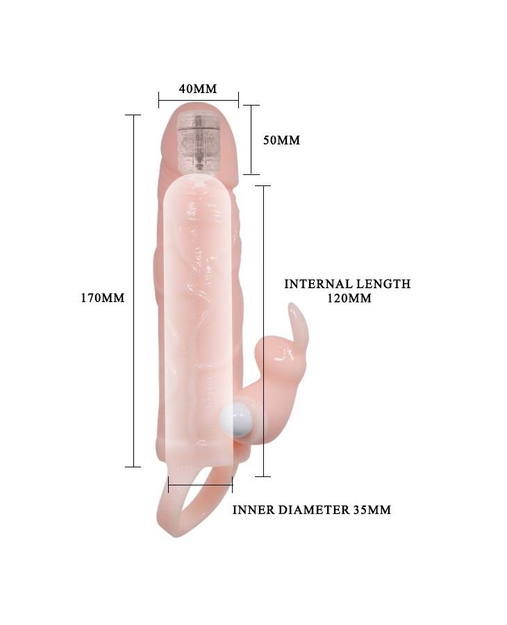 Удлиняющая телесная насадка с 2 виброэлементами 5