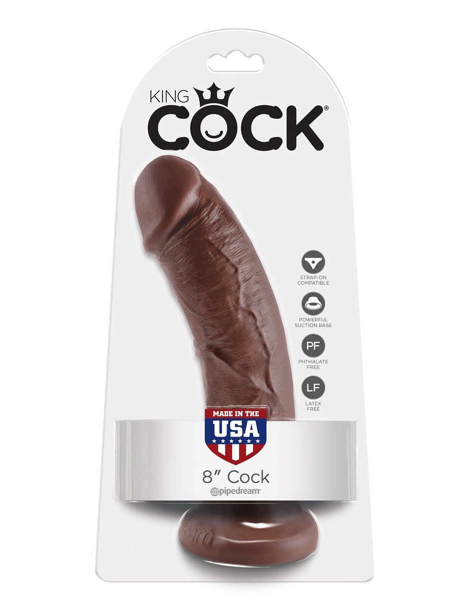 Коричневый фаллоимитатор 8" Cock - 20,3 см. 5