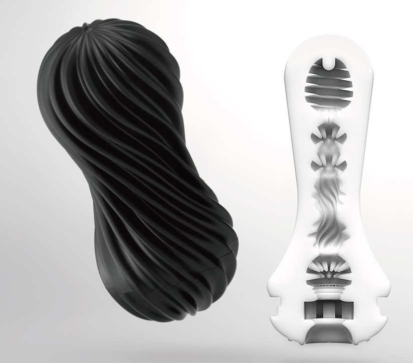 Мастурбатор FLEX Rocky Black с плотным рельефом 5