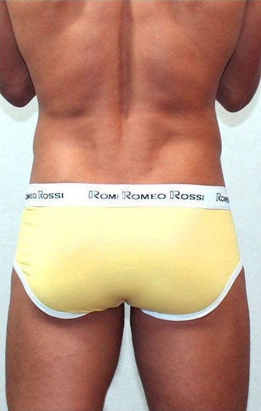 Мужские трусы-брифы с низкой посадкой и контрастной белой резинкой 19