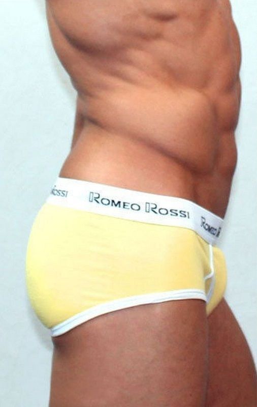 Мужские трусы-брифы с низкой посадкой и контрастной белой резинкой 18