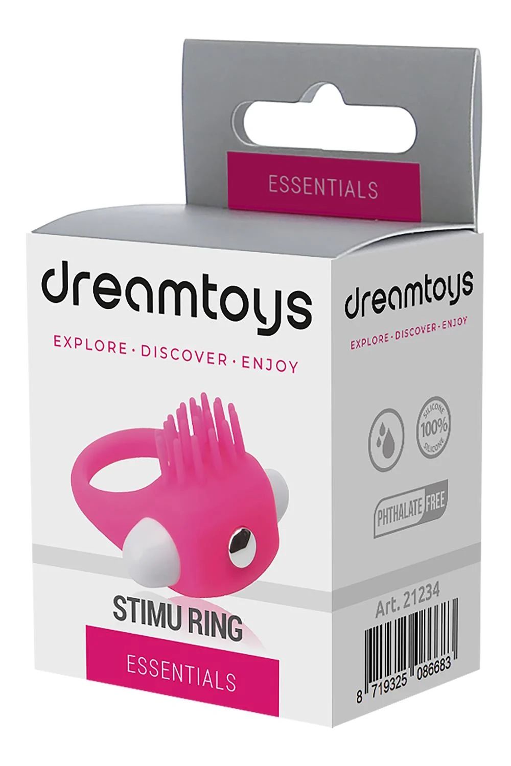 Розовое эрекционное кольцо с щеточкой Silicone Stimu Ring 3