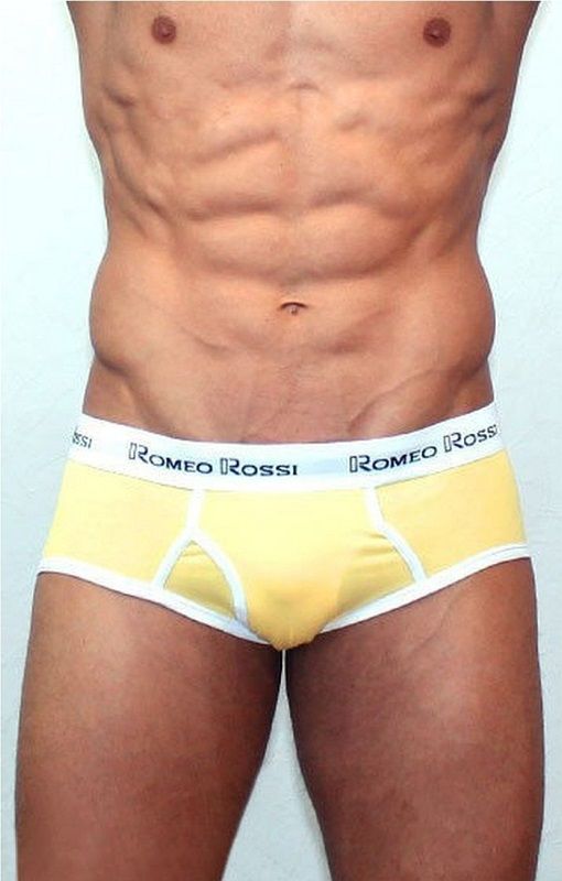 Мужские трусы-брифы с низкой посадкой и контрастной белой резинкой 17