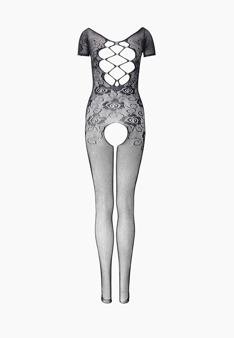 Чёрный комбинезон с красивым цветочным орнаментом 7