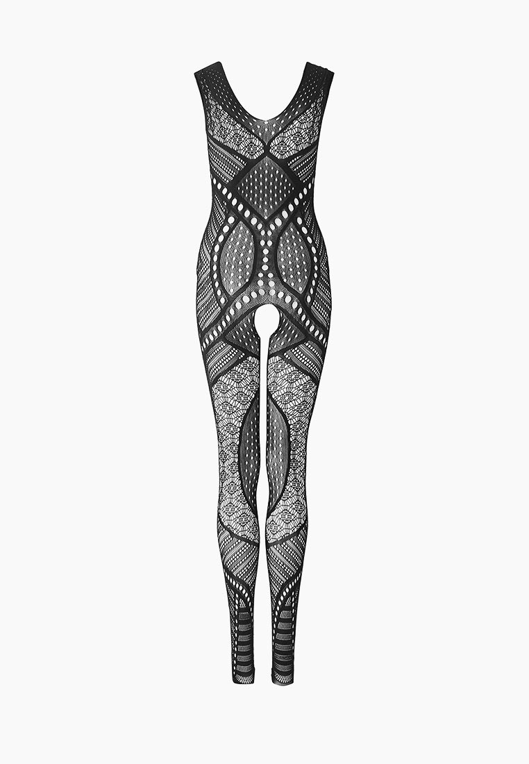 Чёрный комбинезон со сложным геометрическим узором 8