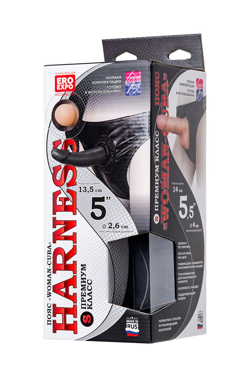 Трусики харнесс премиум класса с 2 насадками WOMAN CUBA 1
