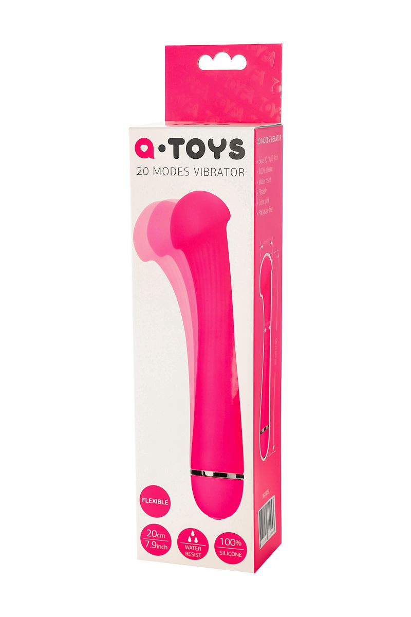 Розовый вибратор с шаровидной головкой - 20 см. 11