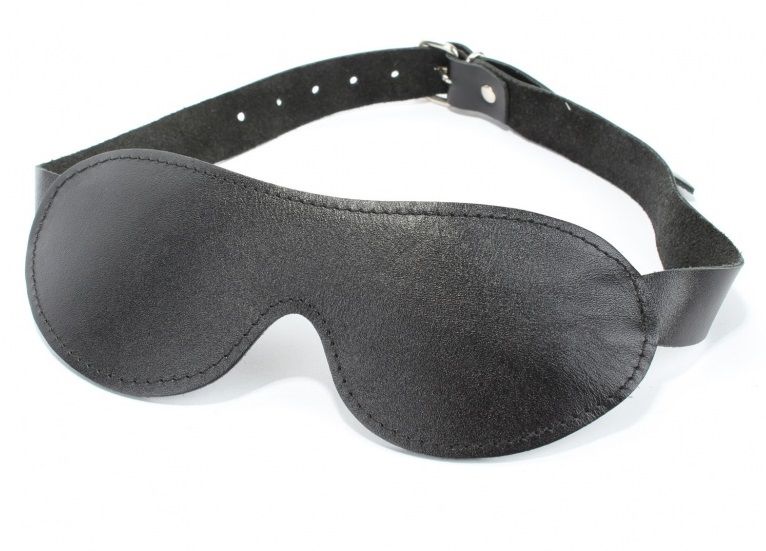 Черная кожаная маска на глаза на ремнях 1