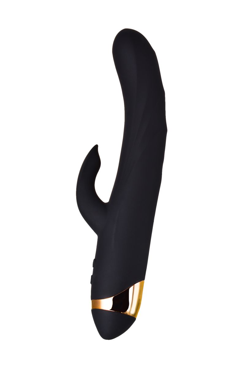 Чёрный вибратор WANAME Thunder с клиторальным отростком - 24,2 см. 2