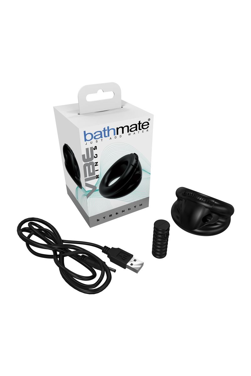 Чёрное эрекционное виброкольцо Strength 5