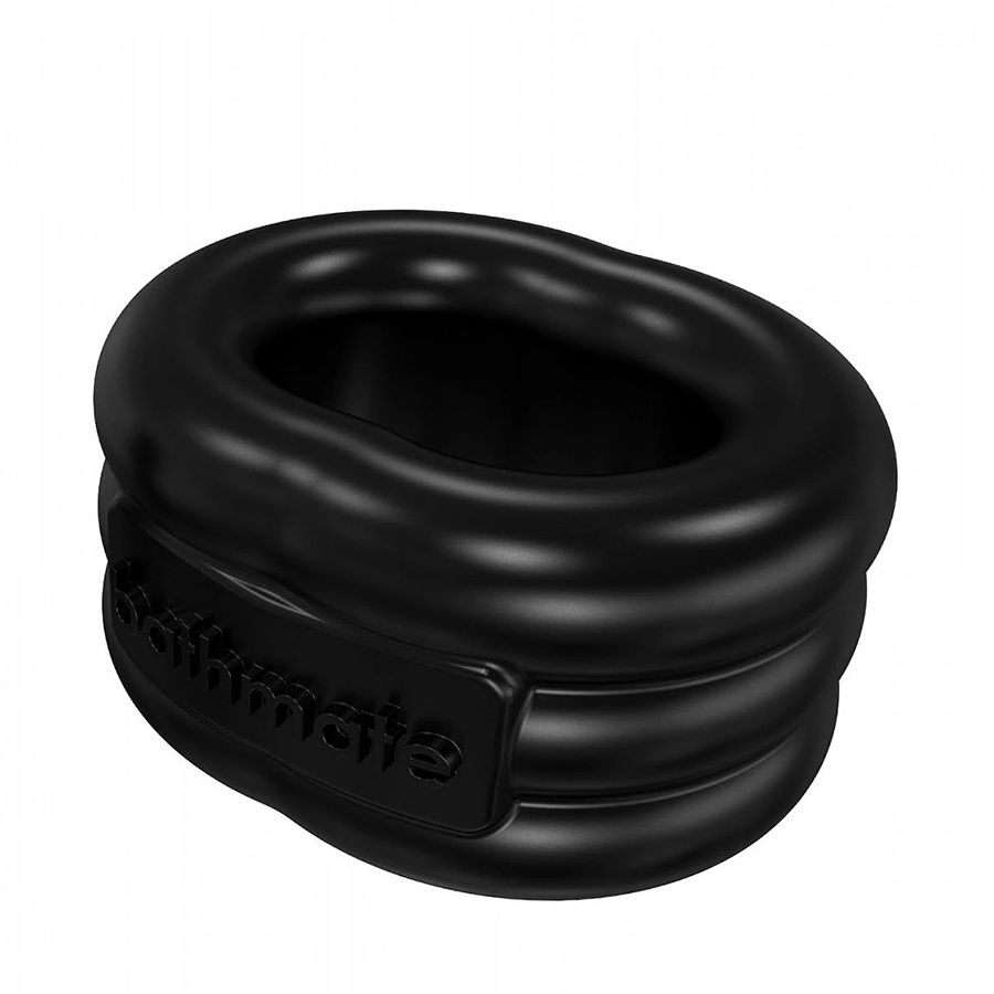 Чёрное эрекционное виброкольцо Stretch