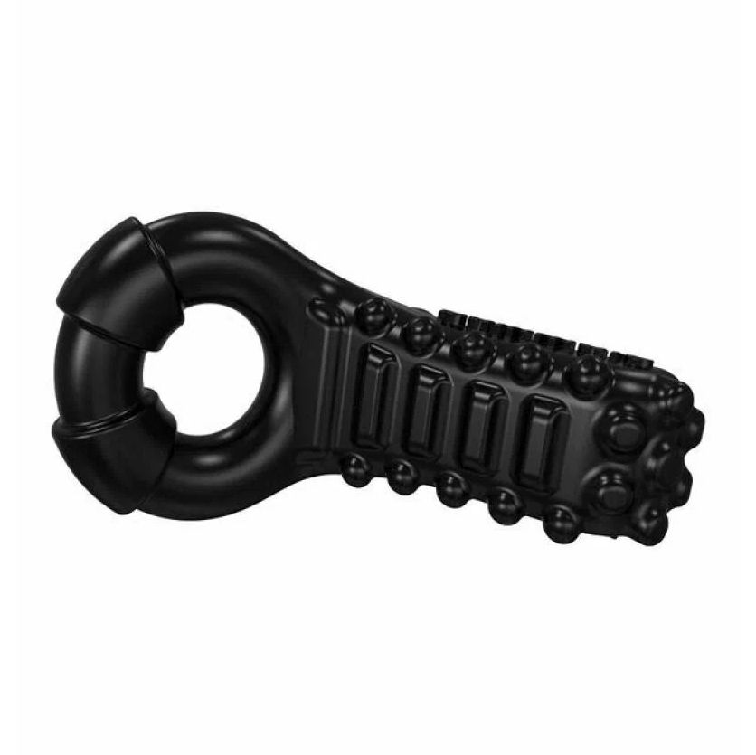 Чёрное эрекционное виброкольцо Tickle 4