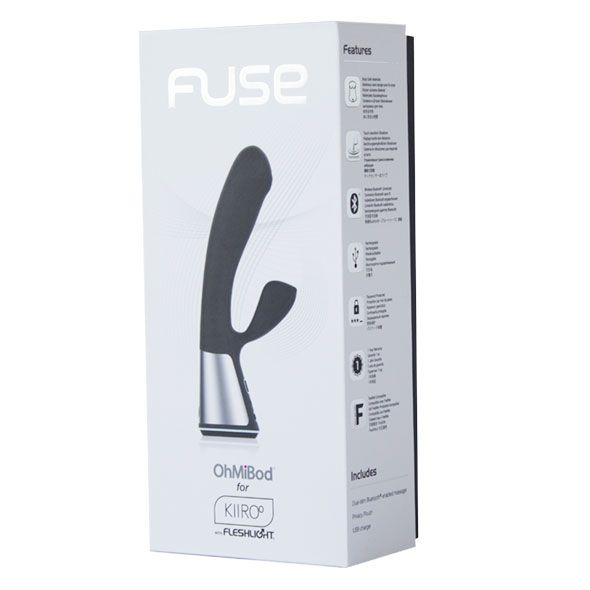 Чёрный интерактивный вибратор Kiiroo Ohmibod Fuse - 18 см. 2
