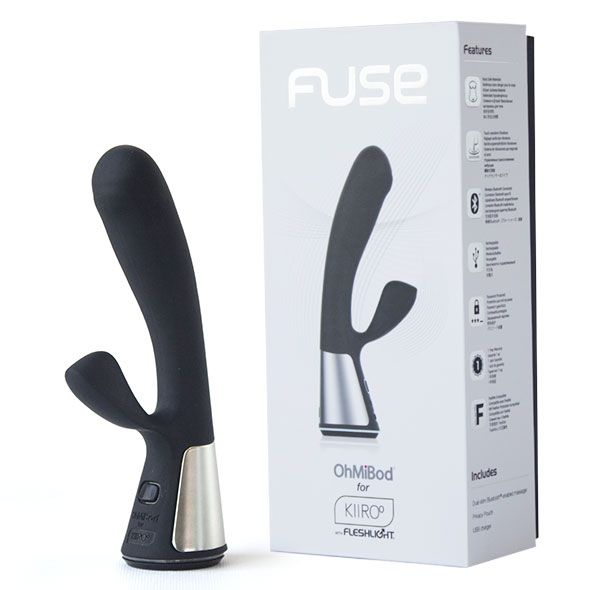 Чёрный интерактивный вибратор Kiiroo Ohmibod Fuse - 18 см. 3