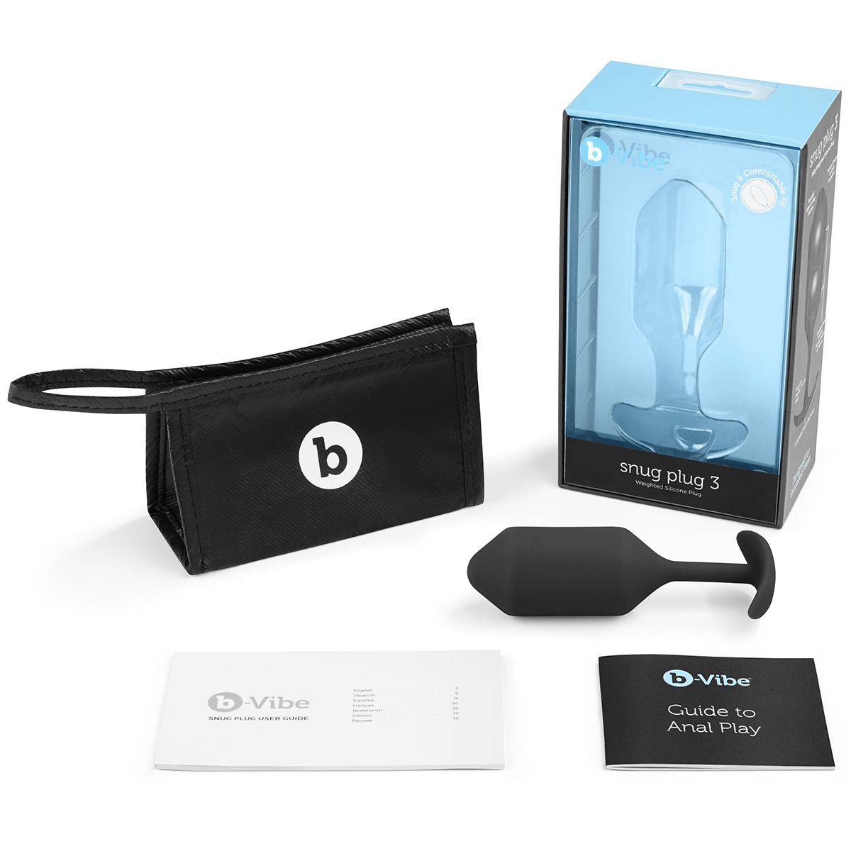Чёрная пробка для ношения B-vibe Snug Plug 3 - 12,7 см. 4