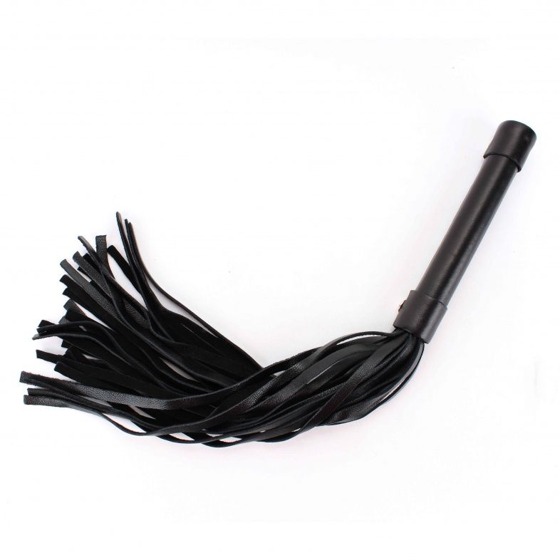 Чёрная плеть из нежной кожи - 45 см. 3