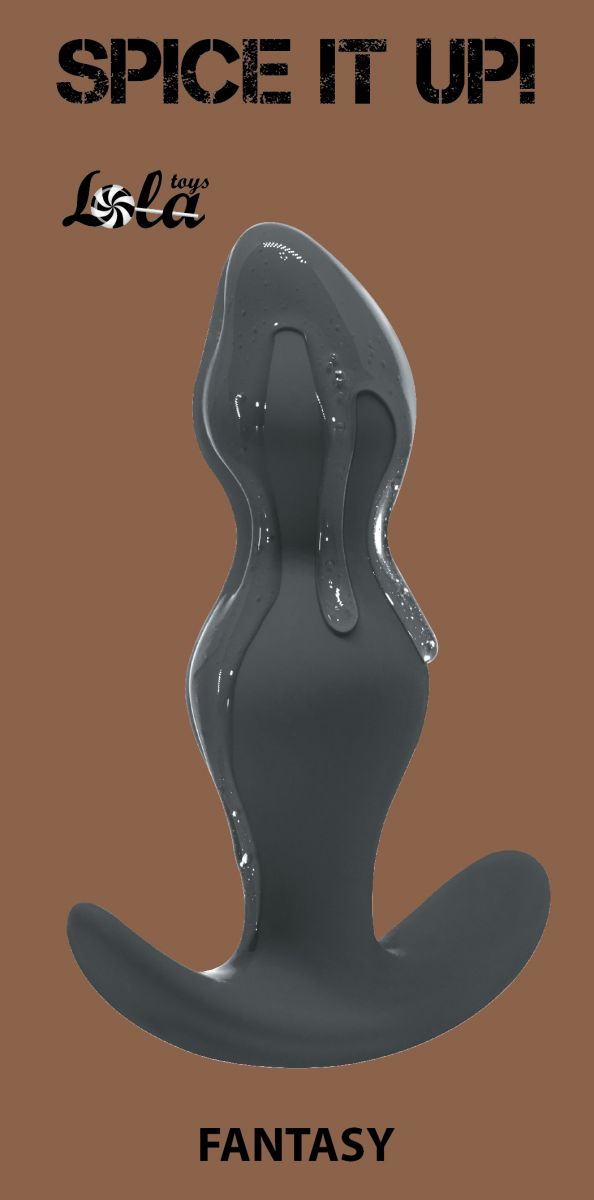 Серая фигурная анальная пробка Fantasy - 12,5 см. 3