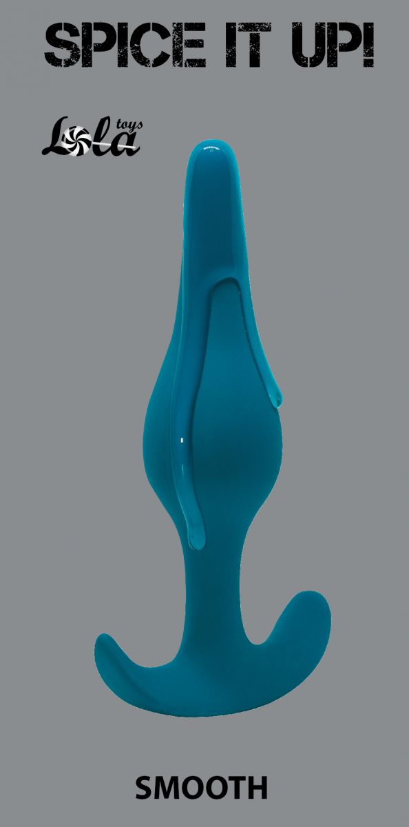 Бирюзовая анальная пробка Smooth - 12,5 см. 3