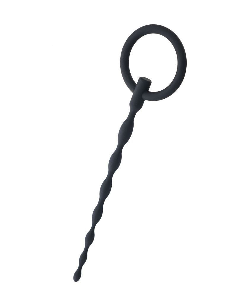 Чёрный уретральный плаг с кольцом 1