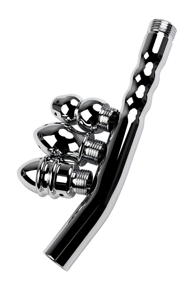 Металлический анальный душ с тремя насадками 7