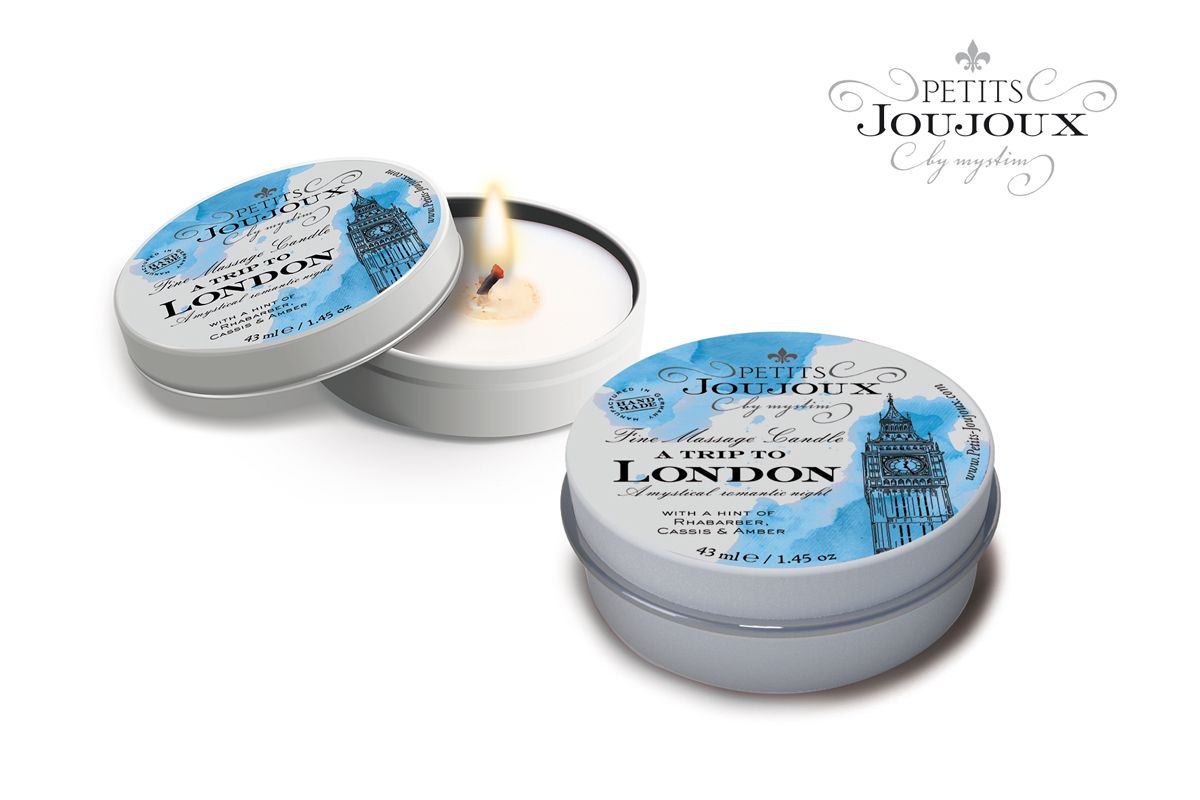 Массажная свеча Petits Joujoux Petits Joujoux London с ароматом ревеня, амбры и чёрной смородины - 33 гр. 1